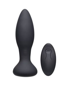 Rimmer Experienced Vibrerende en Roterende Buttplug - Zwart