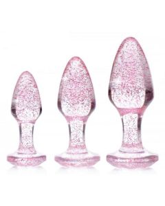 Glitter Gem Anaalplug Set - Roze