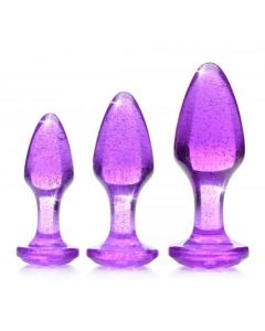 Glitter Gem Anaalplug Set - Paars