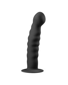 Siliconen dildo met zuignap - zwart