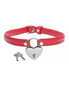 Heart Lock - Collar Met Sleutels - Rood