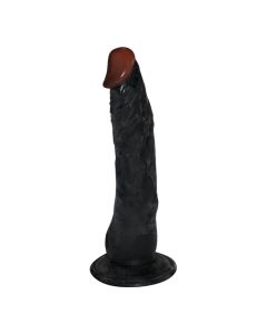 Lover - Realistische Dildo Met Zuignap - Invoerdiepte 20 cm - Zwart