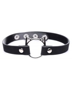 Kinky Kitty Ring Slim Choker - Zwart