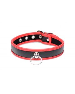 Opvallende Collar Met O-ring - Zwart/Rood