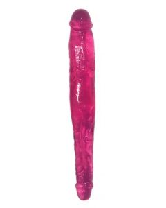 Lollicock - Sweet Slim Stick Double Dildo - Cherry Ice - 33 cm