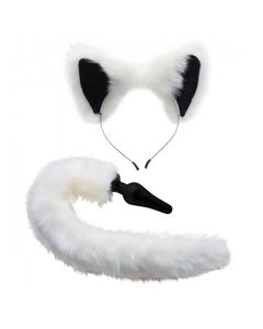 White Fox Buttplug & Haarband Set