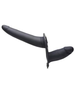 Power Pegger Dubbele Strap-On Vibrator - Zwart