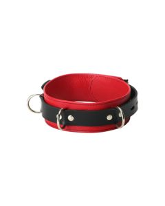 Lederen Rood-Zwarte Halsband