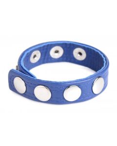 Cock Gear Verstelbare Leren Cockring Met Studs - Blauw