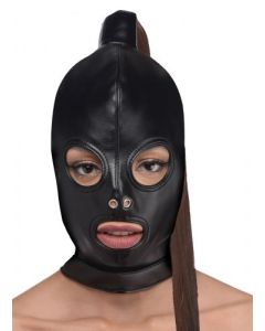 Bondage Hoofd Masker Met Paardenstaart