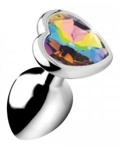 Rainbow Heart Buttplug - Klein