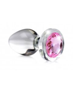 Pink Gem Anaalplug Van Glas Met Steentje - Small